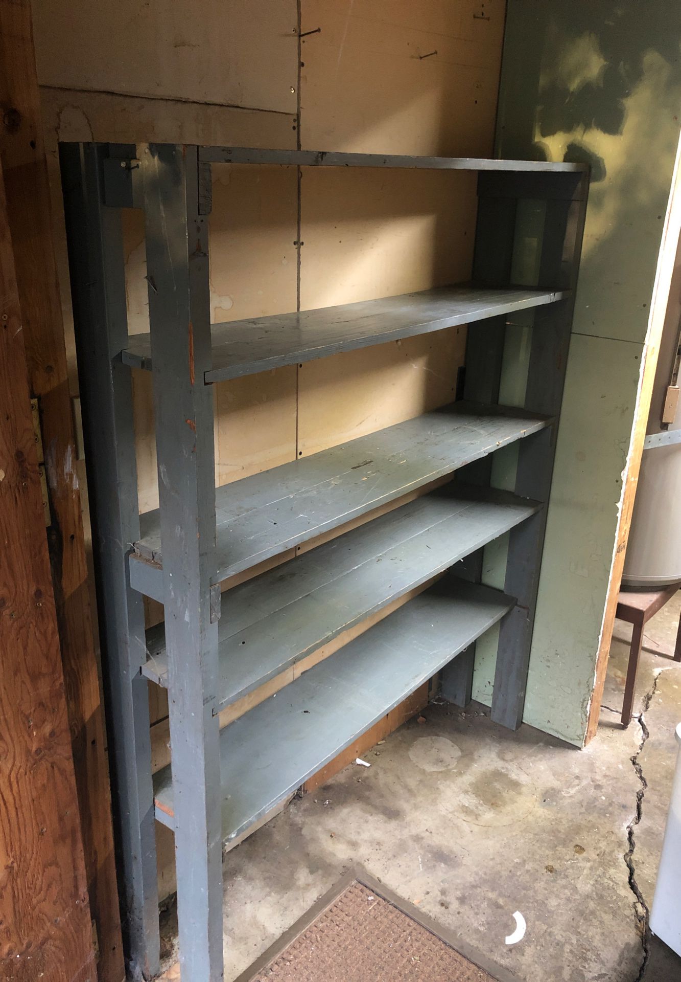 Free painted wooden shelf / garage organizer