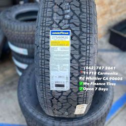 275/60R20 Goodyear Wrangler Trailrunner AT New Set of Tires Installed and Balanced Set de Llantas Nuevas Instaladas y Balanceadas