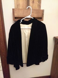 Vintage black velvet bolero coat
