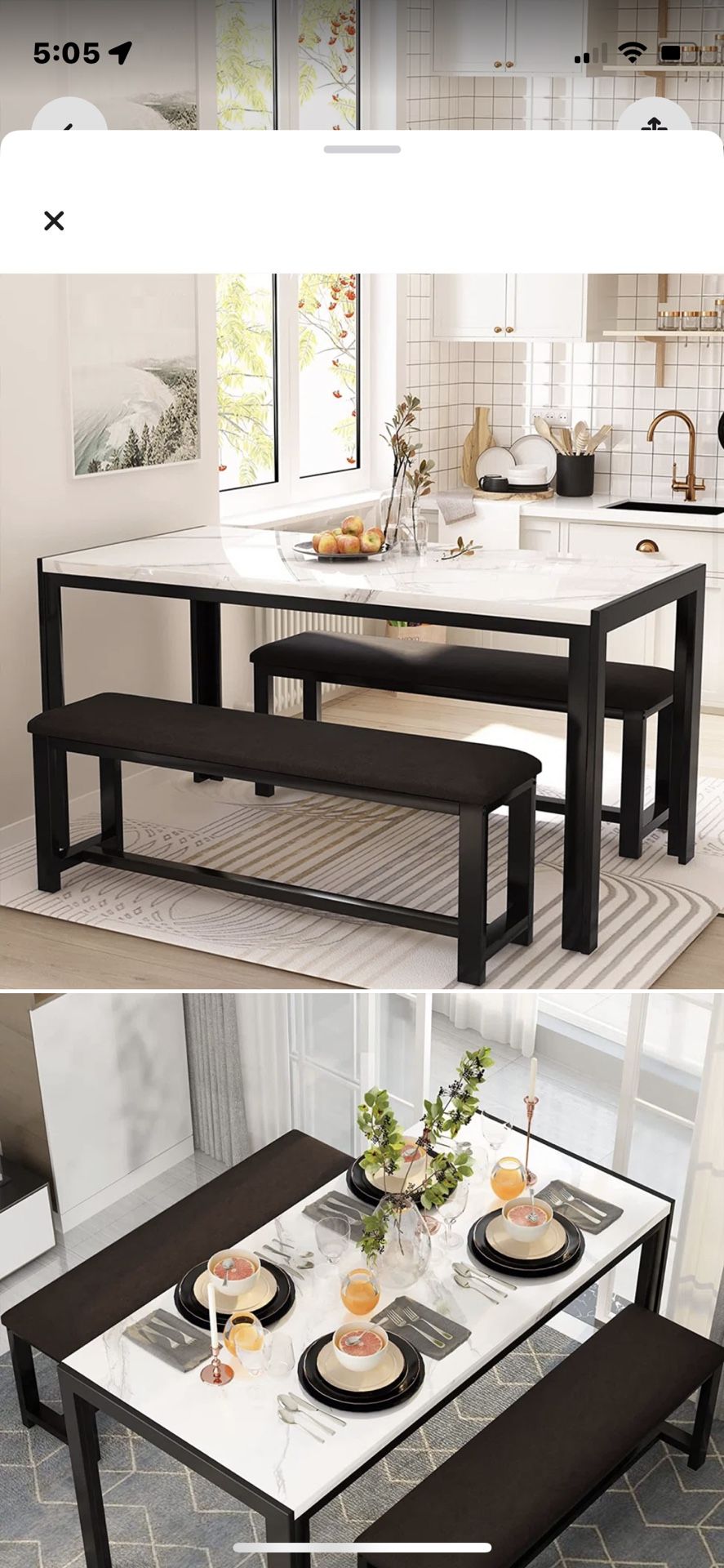 Faux Marble Dining Set