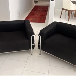 Mid-Century Modern LC2 armchairs by Le Corbusier