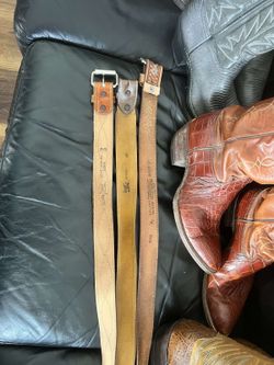 cowboy boots and belts all together for 400