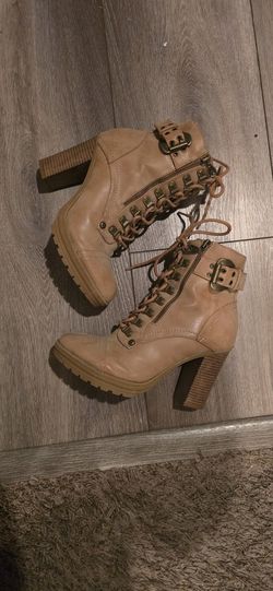 G by Guess Gimmy Heeled Combat/Biker Boots