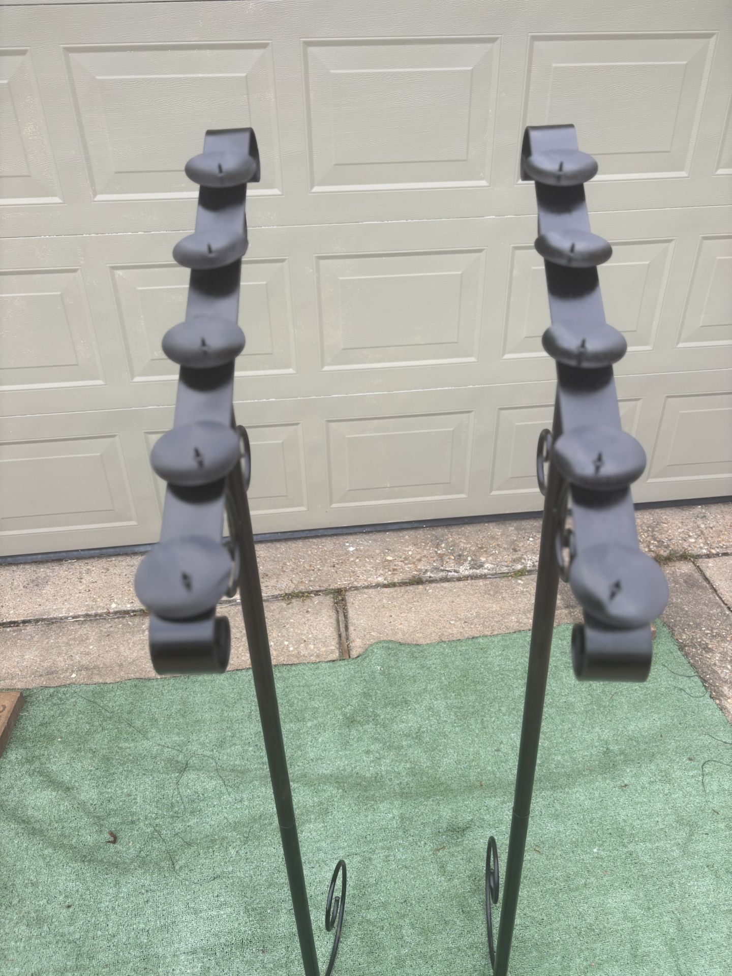 60” Wrought Iron Floor Candelabras Holds 5 Pillar Candles Each See Photos for Measurements
