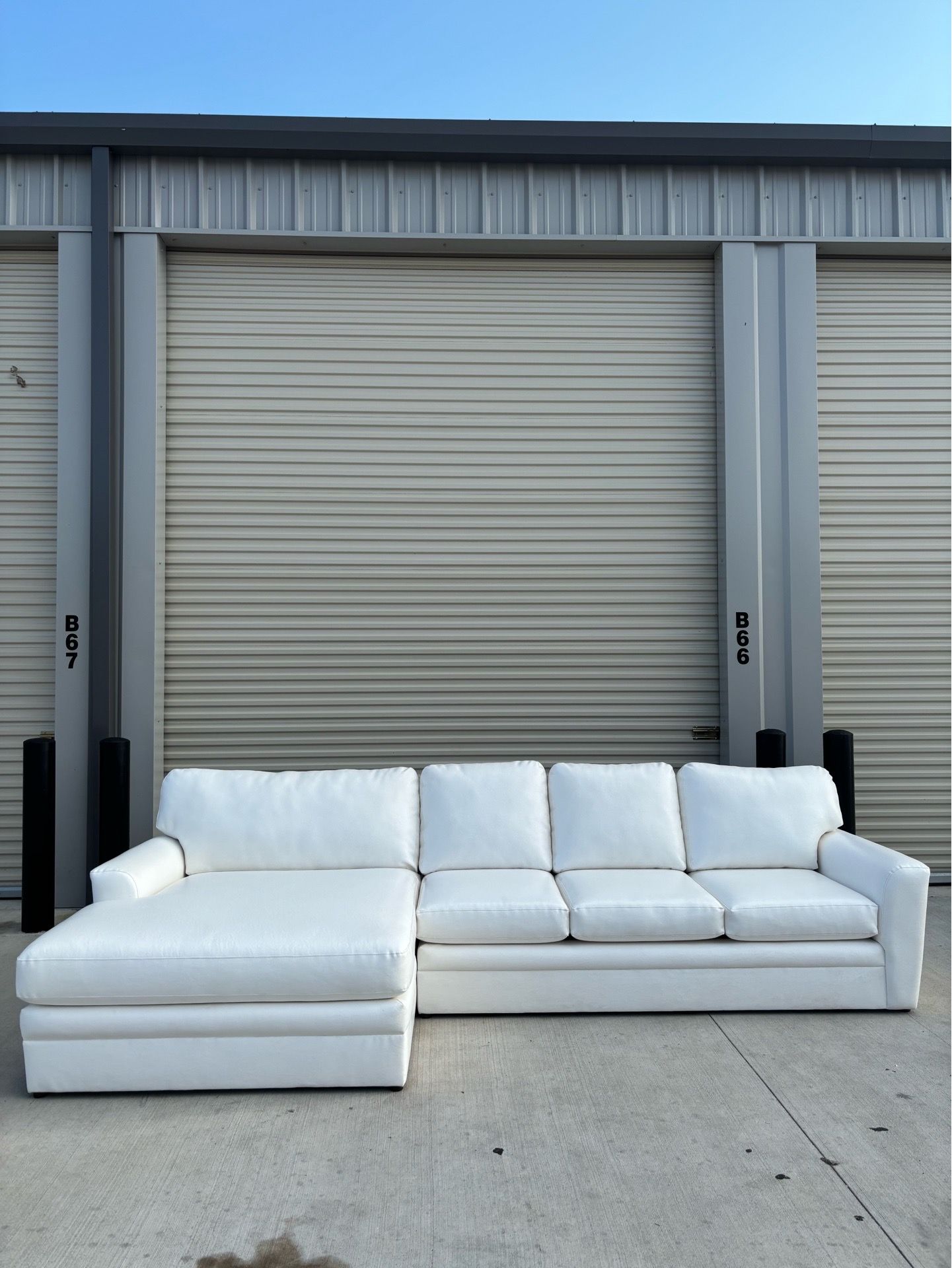 Large White Leather Sectional