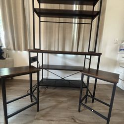 Island with charging ports (stools included)