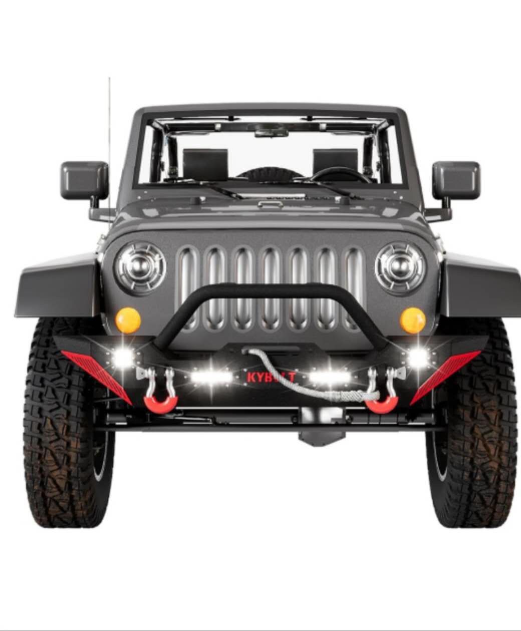 🔵 Front Bumper Compatible with 2007-2018 Jeep Wrangler JK/JKU Rock