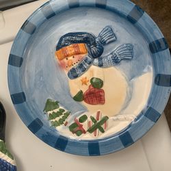 Small Snowman Plates