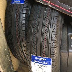 Pair (2x tires) BRAND NEW Carlisle Radial Trail HD Trailer Tires - ST205/75R15 Load Range D 8-ply - ONLY $225