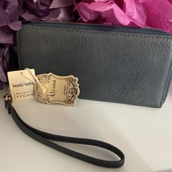 Alyssa Accordion Wristlet Wallet /Navy blue