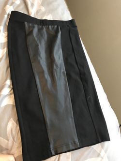 Leather black pencil skirt