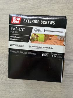 Grip Rite #9 x 2-1/2 in. #2 Phillips Bugle Head Coarse Thread Coated Exterior Wood Screws 5 lb. Box