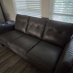Gray Leather Couch