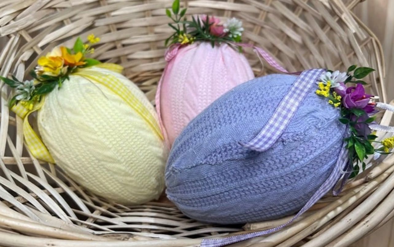 6 Inch Easter Sweater Eggs Set of 3 Ornaments Easter Spring Decorations