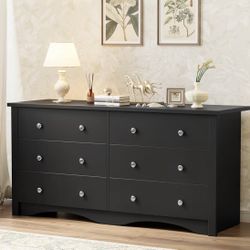 Bedroom desk and 6-drawer dresser.