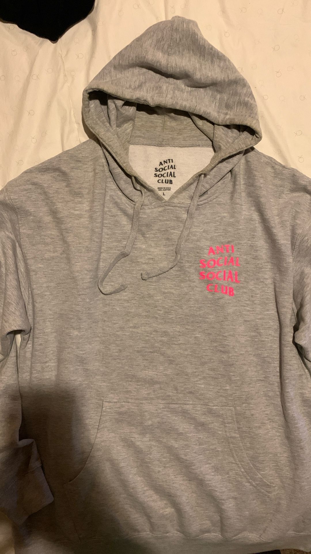 Grey/Pink Anti Social Social Club Hoodie