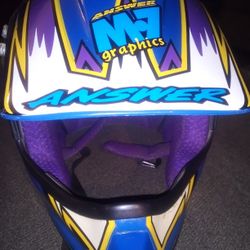 Pre-owned Vintage Answer Racing Motocross Helmet Size Large
