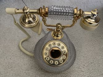 French Victorian Antique Crystal Telephone 