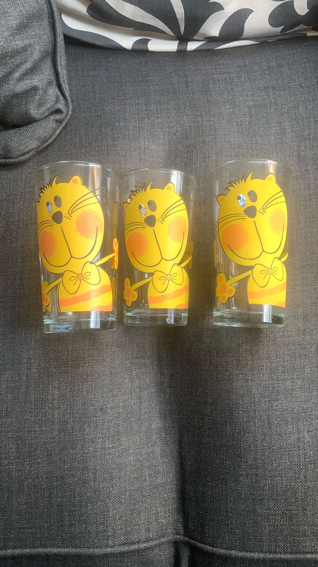 Vintage Firna Cartoon Cat Glass 1980’s
