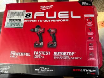 M18 FUEL Drill and impact set with 2 5.0 batteries and charger