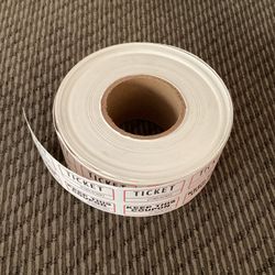 Partial Roll of White Double Tickets