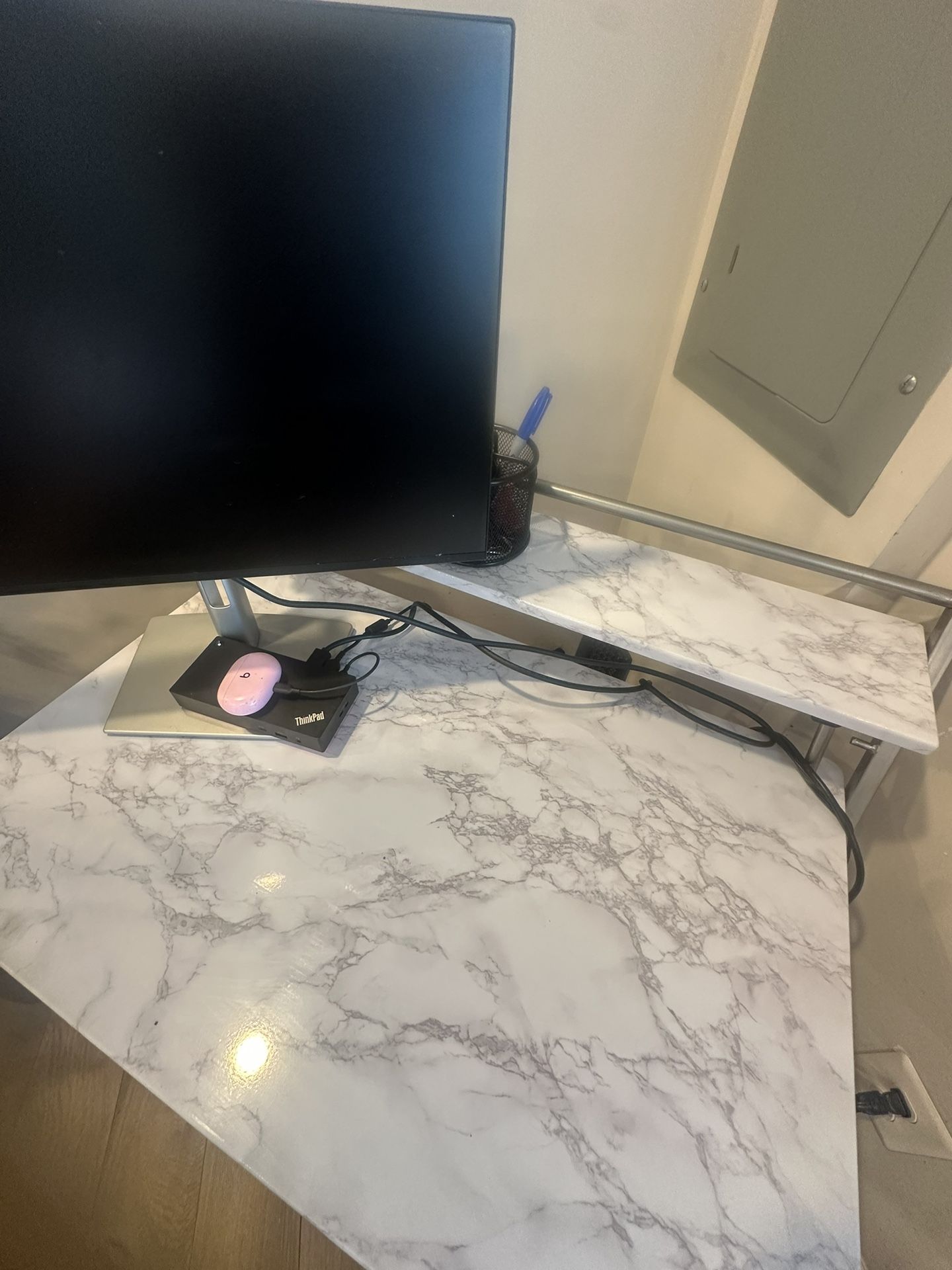 Marble Print Fold Up Desk