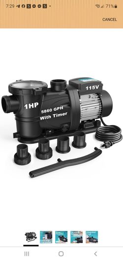 BRAND NEW 1HP 5860 GPH Pool Pump w/ Timer – 115V High-Performance Swimming Pool Pump