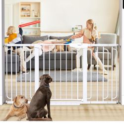 Extra Wide Baby Gate Walk Through Door 29.7–57” Child & Pet Safety Gate White