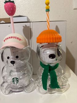 Starbucks Bear Glass Cup Set of 2