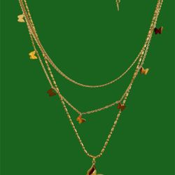 Stainless Steel Necklace Butterfly 🦋 Fashion Necklace Layers Chain 