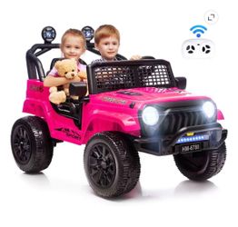 BKIRNP 24V 2-Seater Kids Electric Car,24V 4-Wheel Battery Car,Ride on Car with Remote Control,Ride on Toys for Boys or Girls,Pink
