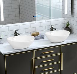 Oval Modern Vessel Sink in White
16 in. x 13 in