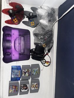 Nintendo 64 With 4 Controllers