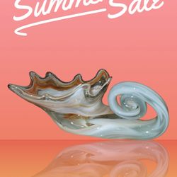 Vintage Murano Crystal Vase/candy/nuts. UV Reactive 