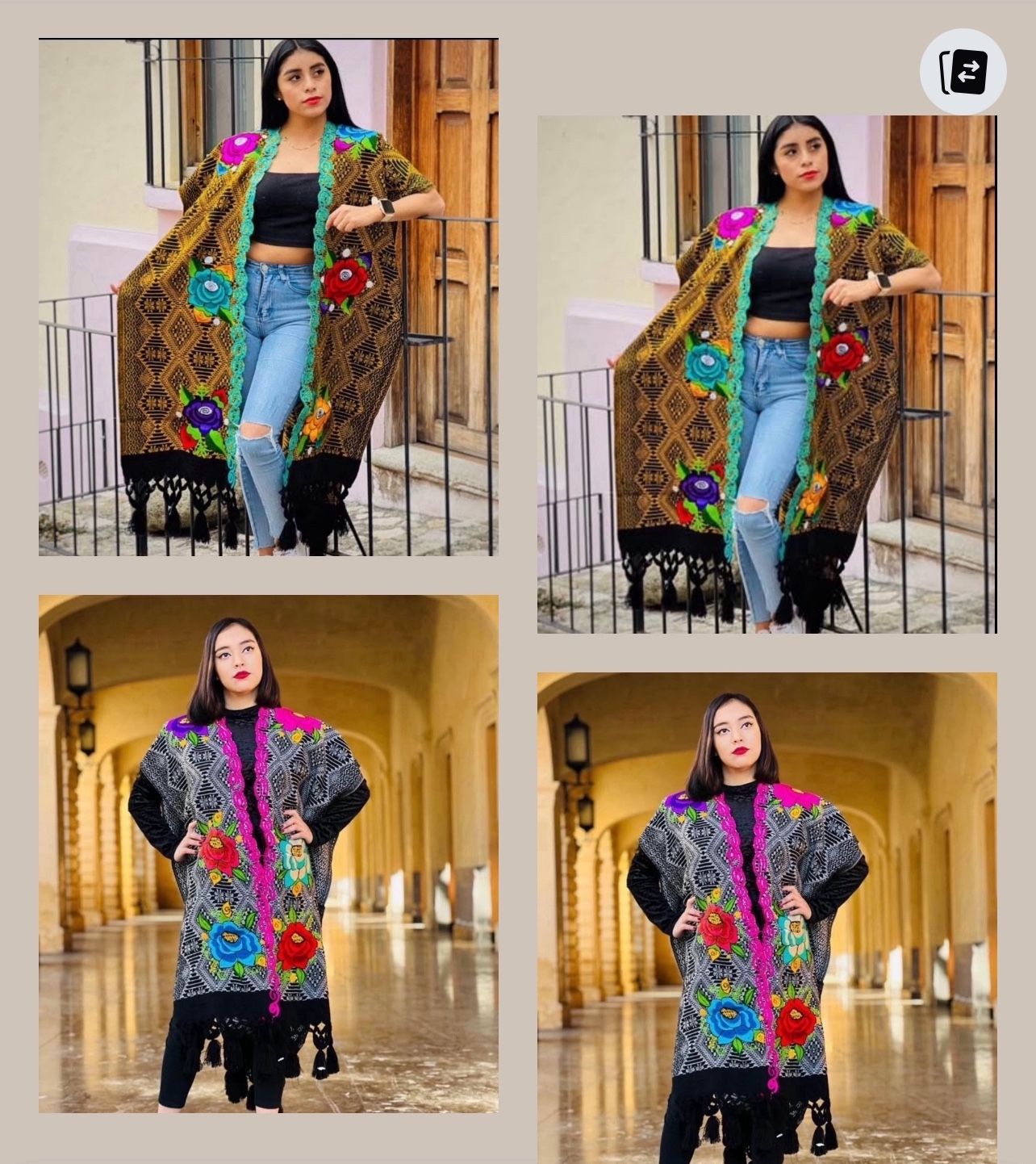 Embroidered Ponchos Artesano - Capas Bordadas Artesano