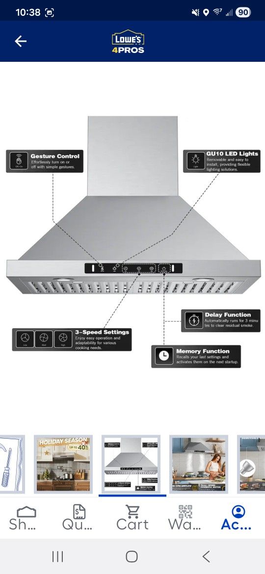 Hange Hood & Open Box - New Never Used