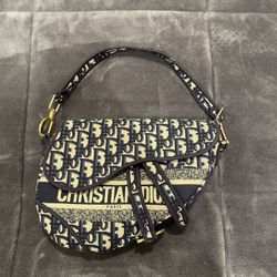 Christian Dior Blue Saddle Bag Oblique 