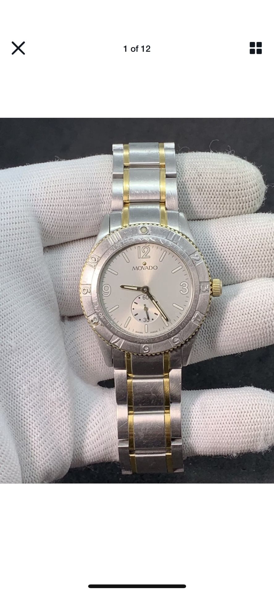 MOVADO GENTRY SPORT 81 N2 1890 TWO-TONE STAINLESS STEEL MEN'S Watch. Condition is "Pre-owned". with normal signs of use . New battery 11/2020 . Runs