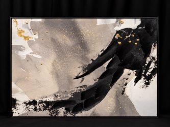 Abstract Canvas Wall Art in Black and Gold