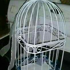 Wedding birdhouse card holder! Metal! Like new! 