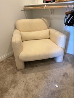 Cream Boucle lounge chair