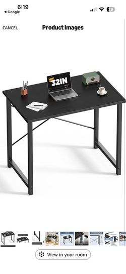 32 Inch Office Small Computer Desk Modern Simple Style Writing Study Table, Wood Black