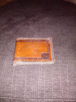 Celtic design Brown leather handmade wallet