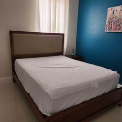 Queen Bed Frame + Nightstand — Guest Room Set, Great Condition | Miramar