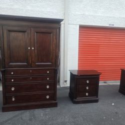 High-End Lane Furniture Armorie & Nighstand Bedroom Set