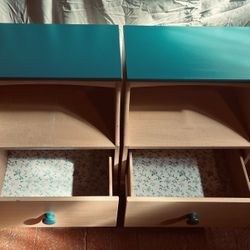 2 Night stands Teal & Tan Color