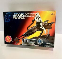 Vintage Star Wars Power of the Force Imperial Speeder Bike Scout Trooper Box