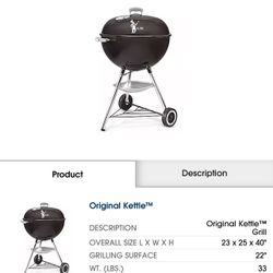 Brand New Weber Kettle Grill