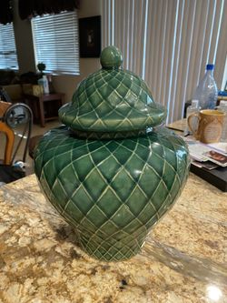 Green Cookie Ceramic Jar