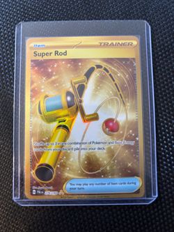 Pokémon Super Rod Trainer Gold Secret Rare Full Art Holo 276/193 Paldea Evolved
